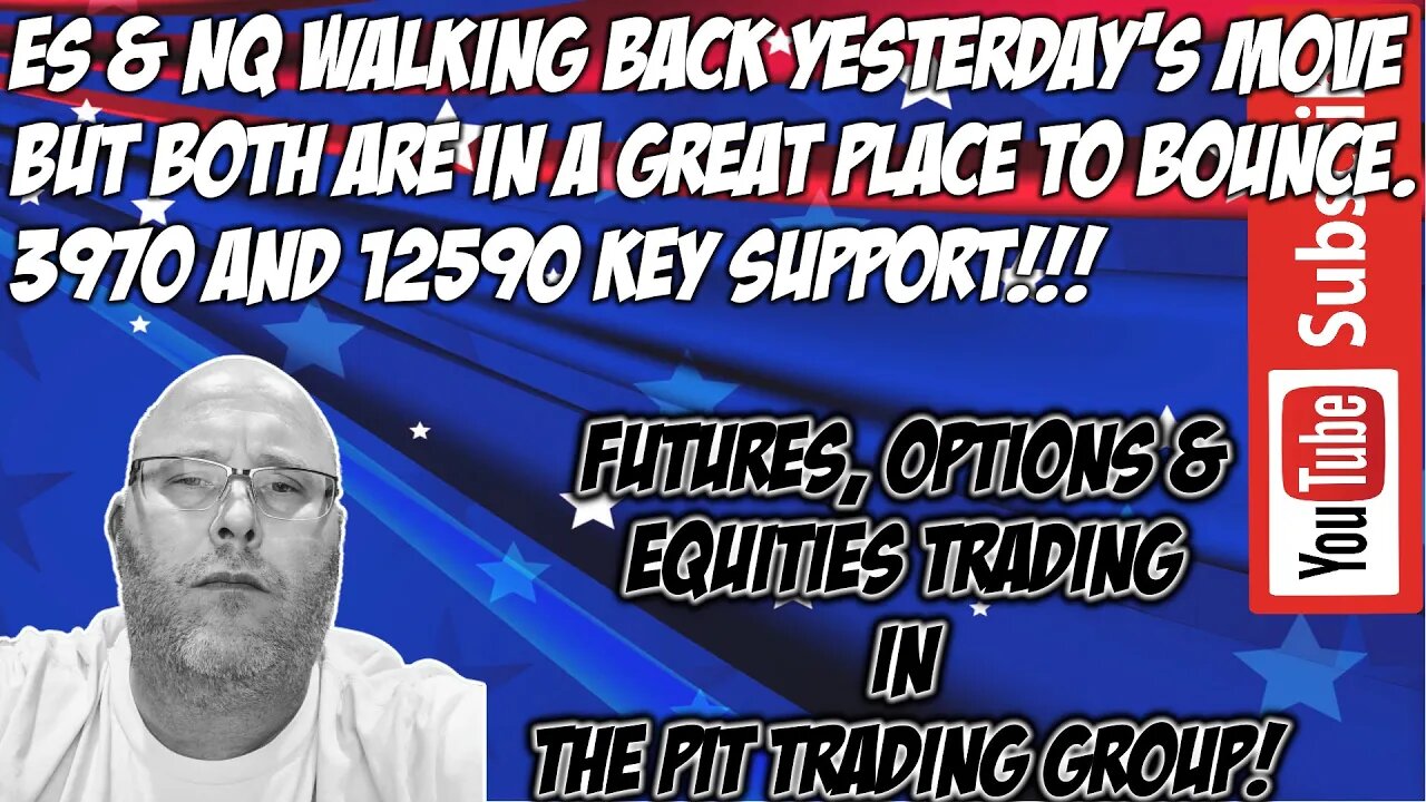 ES E-mini S&P500 & NQ NASDAQ 100 - RTH Futures Live Stream - The Pit Futures Trading