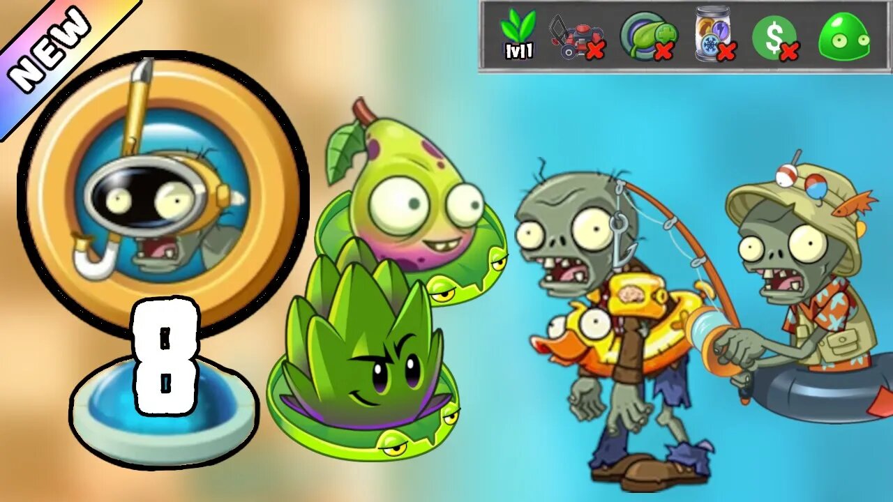 Plants vs Zombies 2 - Big Beach Brawl 2023 Level 8 [Plants Lvl 1 & No Premium] + DOWNLOAD