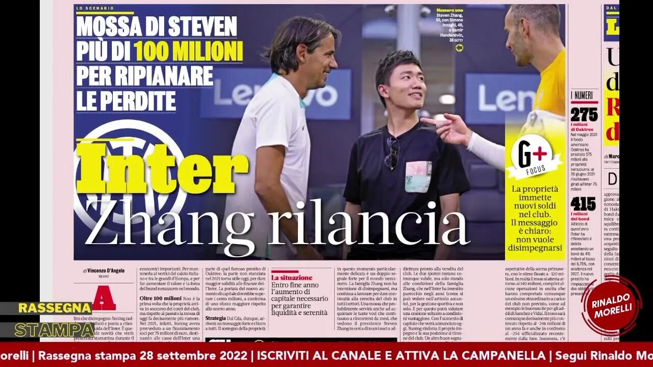 Zhang lascia o raddoppia? Giroud stacanovista e la Spagna avanti. Rassegna Stampa ep.139 | 28.09.22