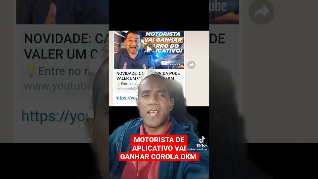 MOTORISTA DE APLICATIVO VAI GANHAR COROLA OKM