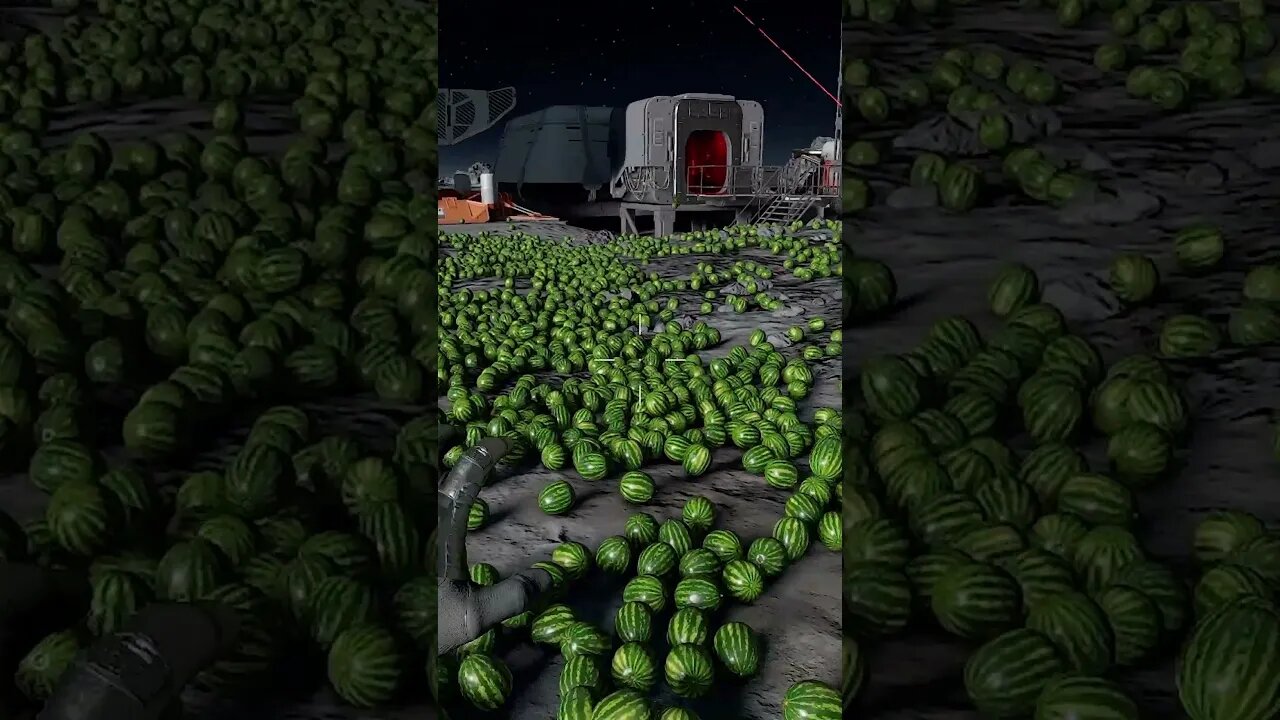 Dropping 10,000 Watermelons on The Moon #starfield #bethesda #gaming