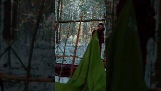 Winter Camping in a Lean To Shelter!