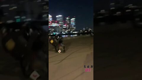 IDIOT NEARLY CRASHES DOING A WHEELIE