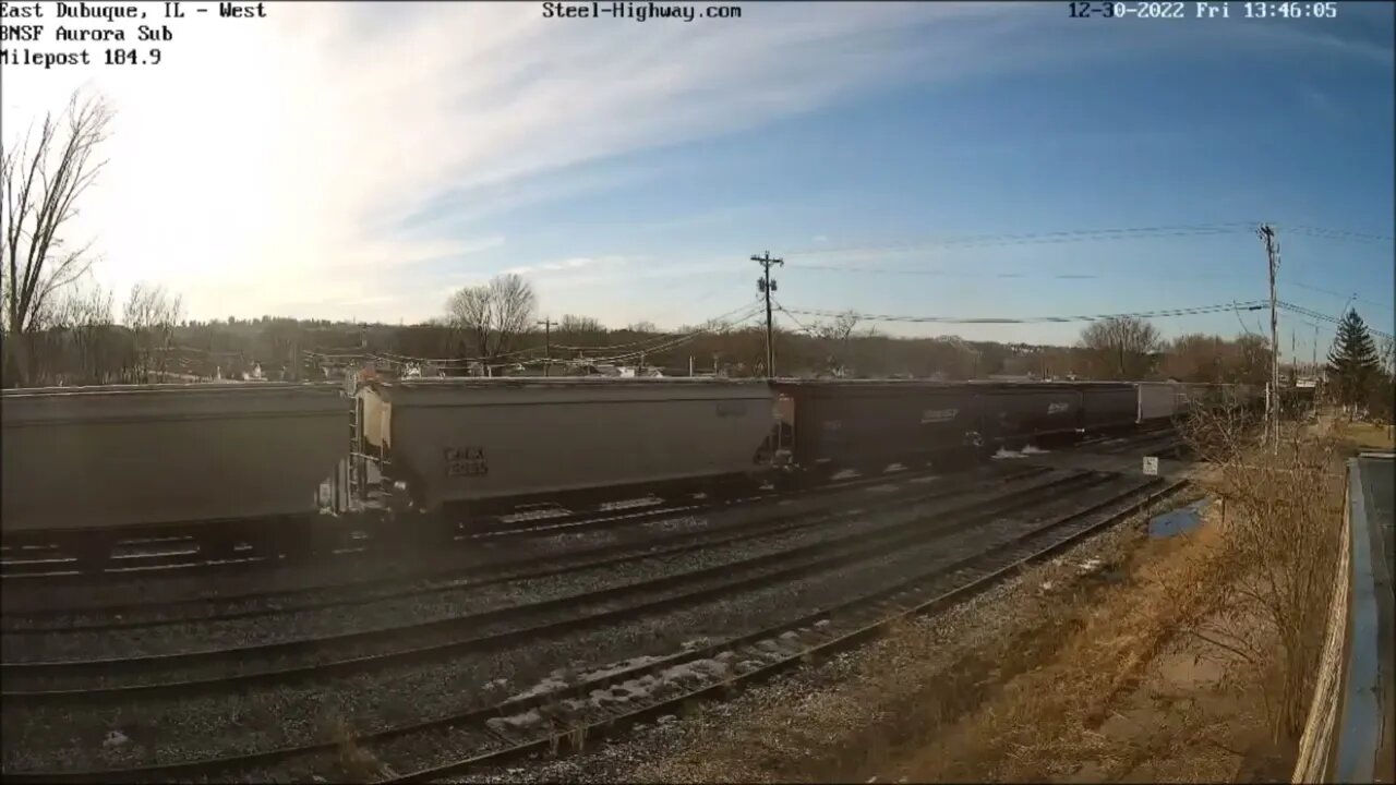 BNSF 6017 25th Anniversary Leading EB Grain at East Dubuque, IL on December 30, 2022