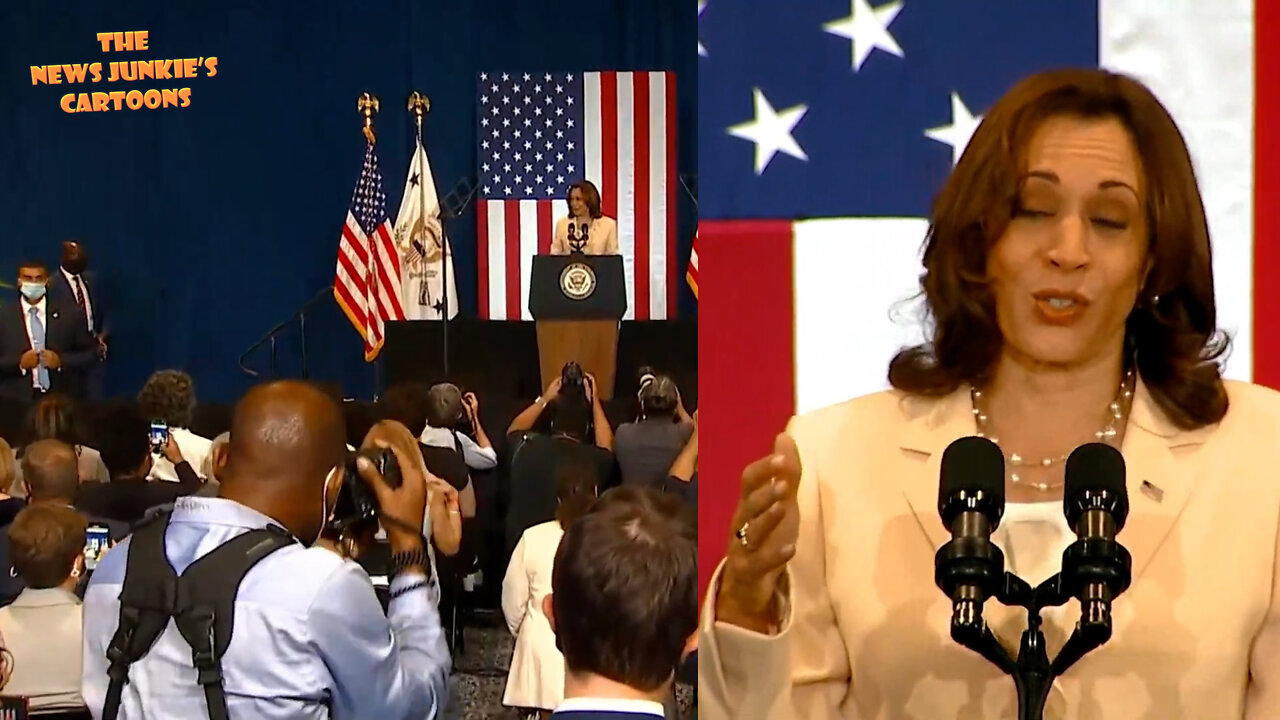 Enormous 50 people crowd including media & bodyguards joins Kamala on "climate change" in Florida.