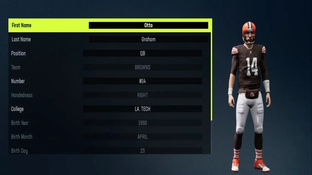 How To Create Otto Graham Madden 23