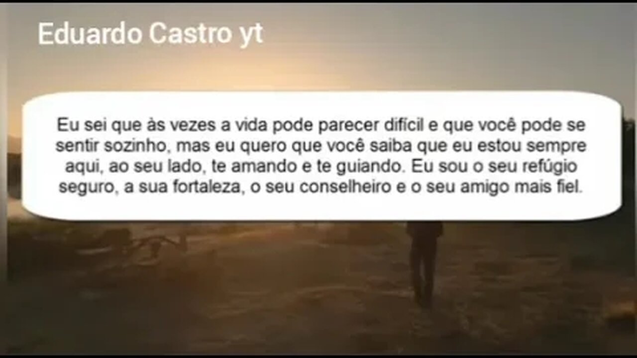 Mensagem de Deus para você! Deus que falar com você. @EduardoCastroyt