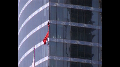 Spiderman Climbs Moscow Skyscraper