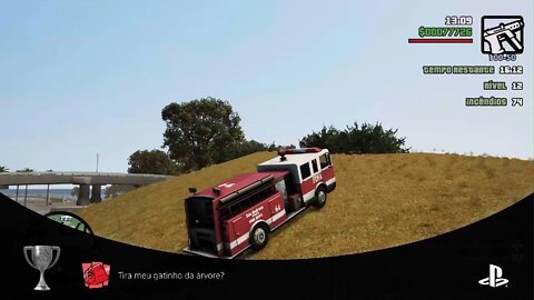 Tira meu gatinho da árvore? - Complete os 12 níveis da missão de Bombeiro - GTA: San Andreas