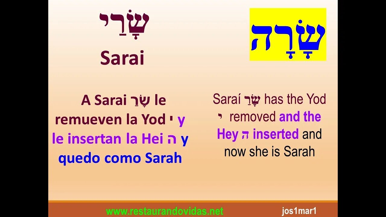 CAMBIO DE NOMBRE A SARAI POR SARAH