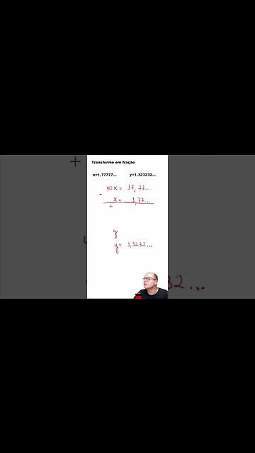 Transformar dízima periódica em fração #superfácil #shorts