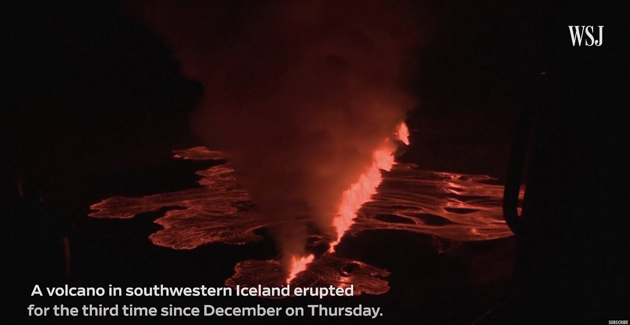 Iceland Volcano Erupts for Third Time Since December - WSJ News