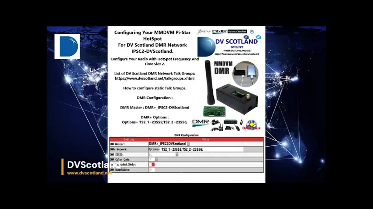 DV Scotland - How To Set Up MMDVM Pi-Star HotSpot for DV Scotland DMR Network IPSC2-DVScotland.