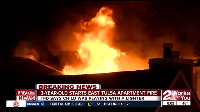 3-Year-Old starts fire at an apartment in East Tulsa