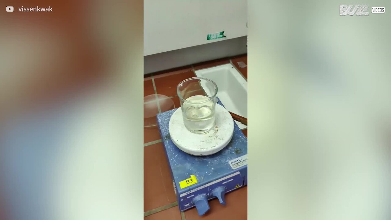 Estudante impressiona com reação química!