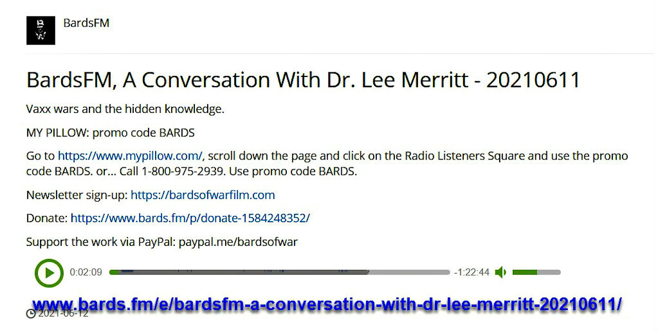 BardsFM, A Conversation With Dr. Lee Merritt