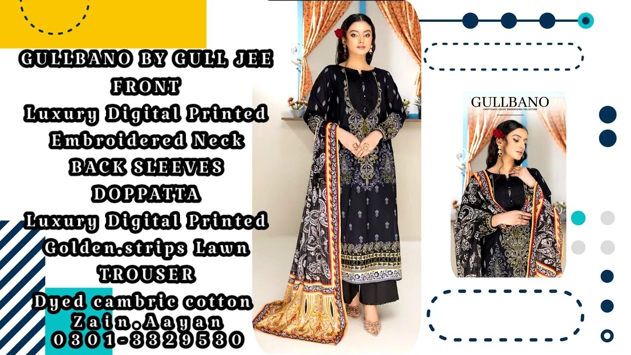 Gullbano By Gull jee Embroidered Law 2023 || zain.aayan collection