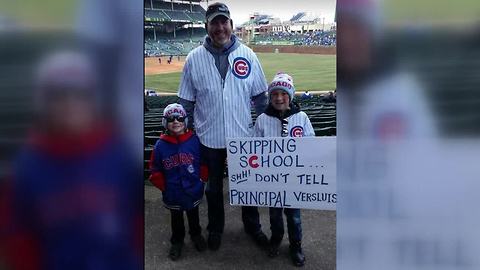 Illinois students skip school for Cubs' Home Opener, run into principal at the game