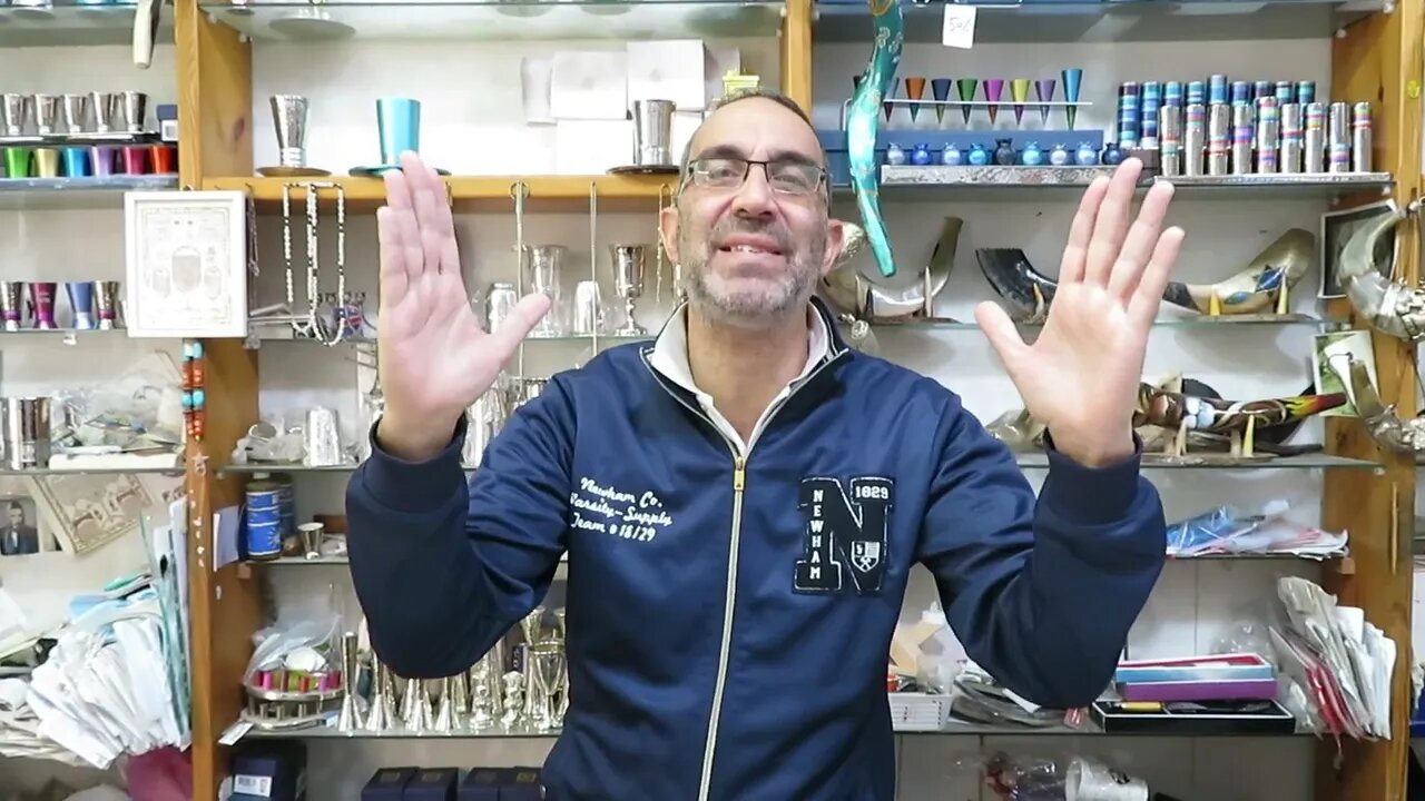 Danny Boy, shop owner, blesses his customers in Jerusalem, Israel. Walk With Me and hear.