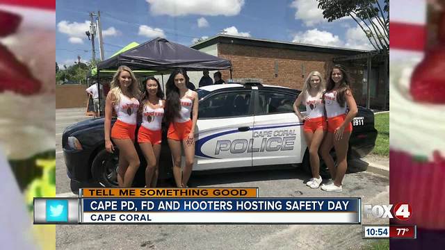 Hooters host fire safety day