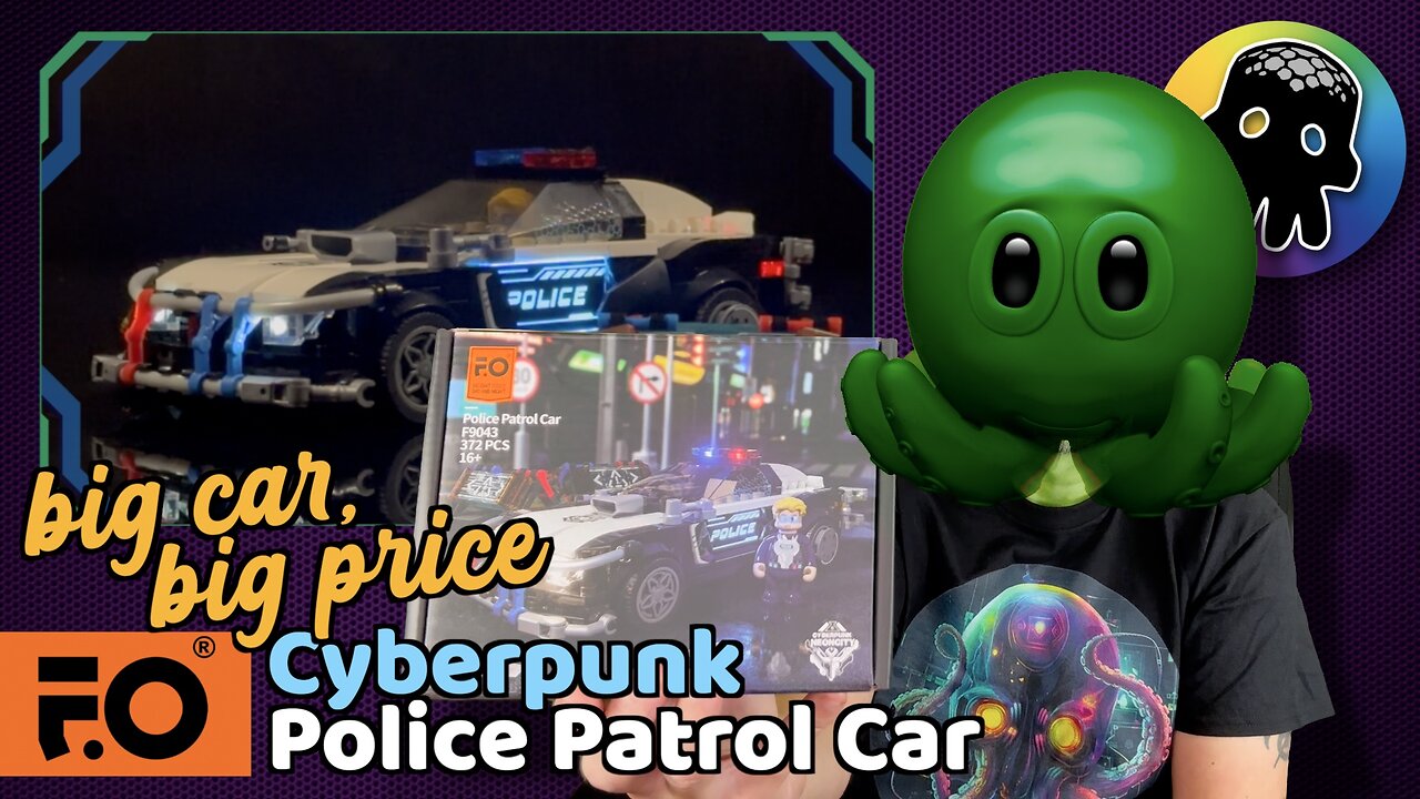 FunWhole Cyberpunk Neon City Police Patrol Car - Big Size, Big Price…