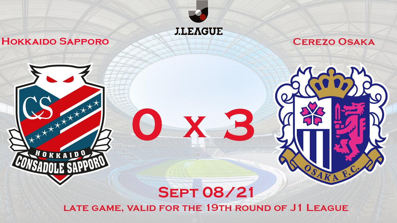 Hokkaido C. Sapporo 0 x 3 Cerezo Osaka - All Gols - Round 19 - 2021