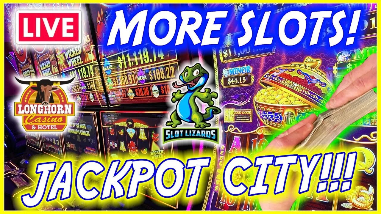 🔴 MORE LIVE SLOT PLAY! JACKPOT CITY! TAKING DOWN THE CASINO! LONGHORN CASINO!