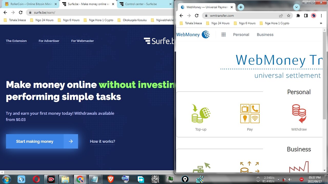 How To Make Free Money While Browsing At Surfe.be And Withdraw At WebMoney Instantly