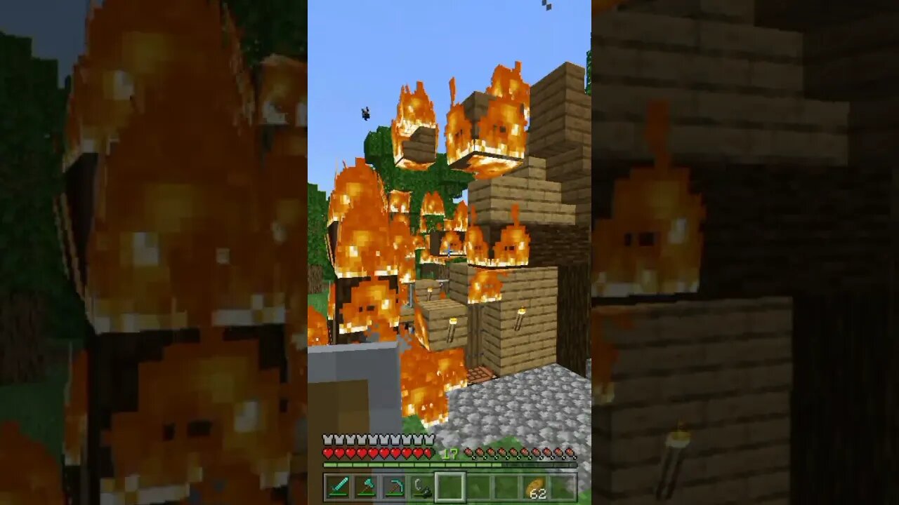 When a spider is in your house on Minecraft!!