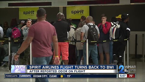 Spirit Airline flight turns back to BWI after reported odor on-board