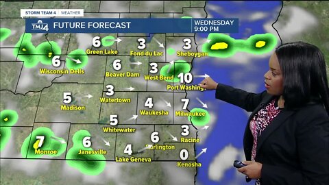 Scattered showers possible Wednesday evening, clearing overnight