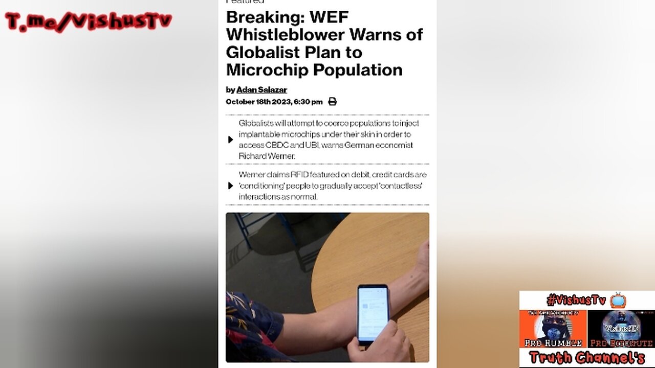 WEF Whistleblower Warns Of Globalist Plan To Microchip Population... #VishusTv 📺