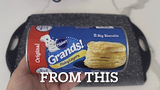 Air fryer plus canned biscuits =mini pies, calzones