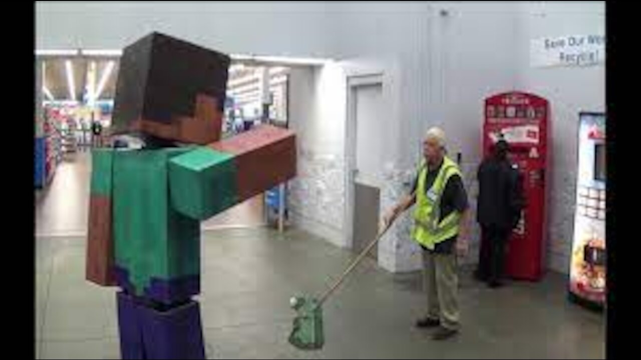 Real Life Minecraft Steve Visits Walmart