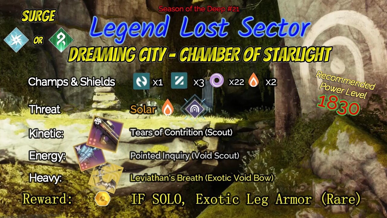 Destiny 2 Legend Lost Sector: Dreaming City - Chamber of Starlight on my Void Hunter 8-4-23