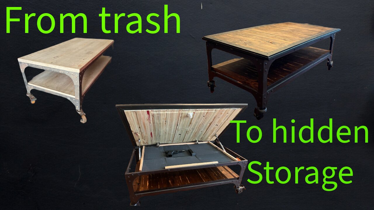 Turning a table found in the trash into a gun concealment coffee table