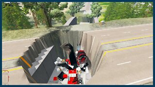 TruckFails | Cars vs Giant Pit #05 | BeamNG.Drive |TrucksFails