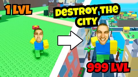 I grew into a giant and destroyed the whole city / Roblox