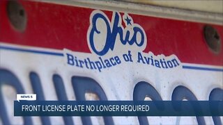 Front license plates in Ohio will not be required on most Ohio vehicles starting July 1