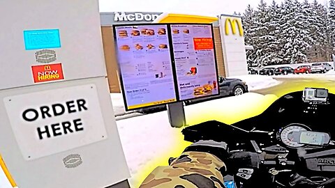 Taking a SNOWMOBILE through the McDonalds Drive-Thru