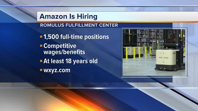 Amazon hiring for 1,500 positions at Romulus Fulfillment Center