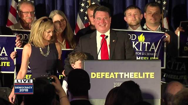 Todd Rokita supporters, conceding to Mike Braun in Indiana's GOP Senate race