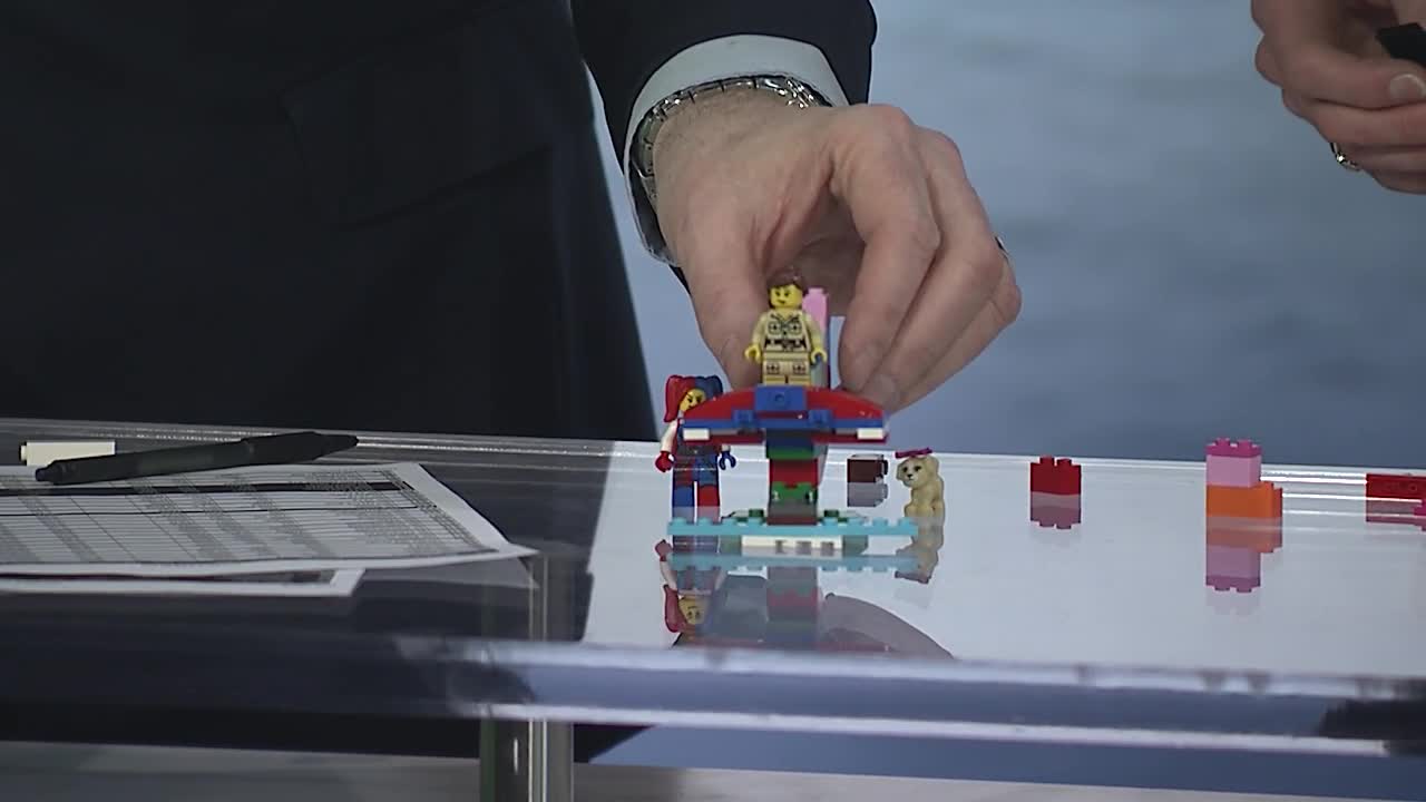 WKBW anchors having fun with building bricks