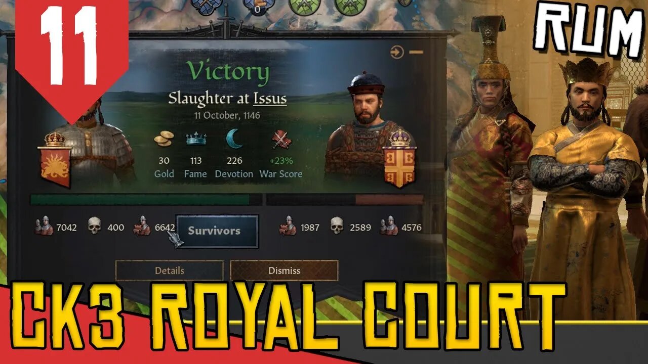Guerra contra os BIZANTINOS CK3 Royal Court Rum #11 Gameplay Português PT BR