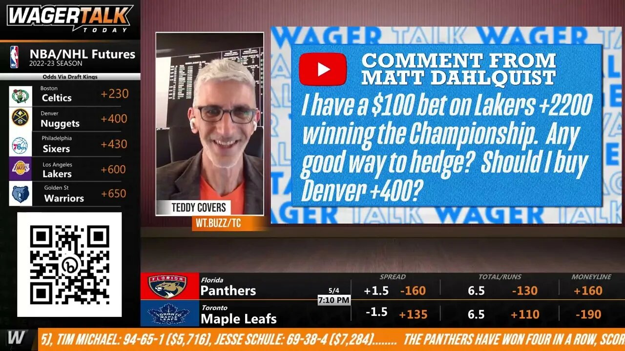 Should you hedge the Los Angeles Lakers at 22-1 to win the NBA Championship? Teddy Covers answers!