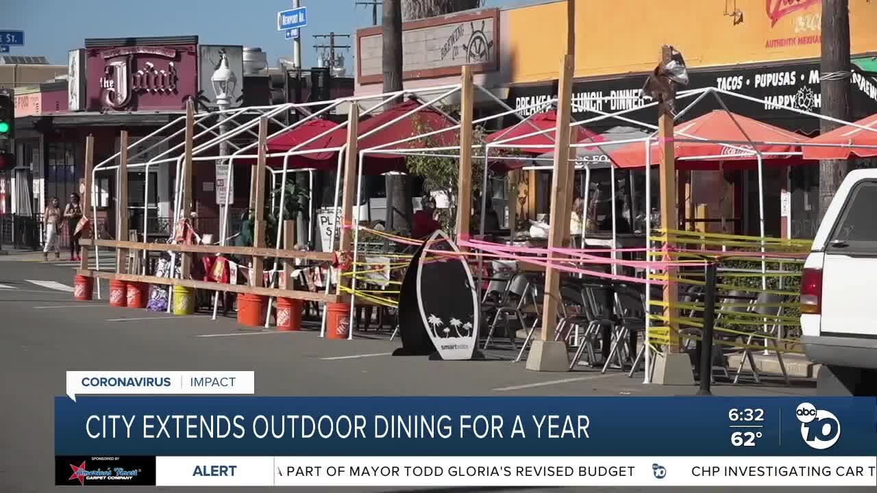 City of San Diego extends outdoor dining for a year