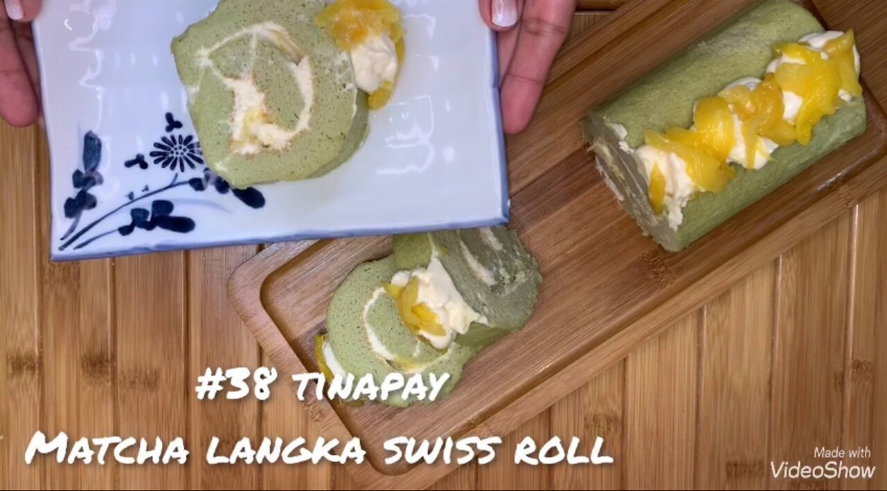 Matcha Langka Swiss Roll Cake (jack fruit)