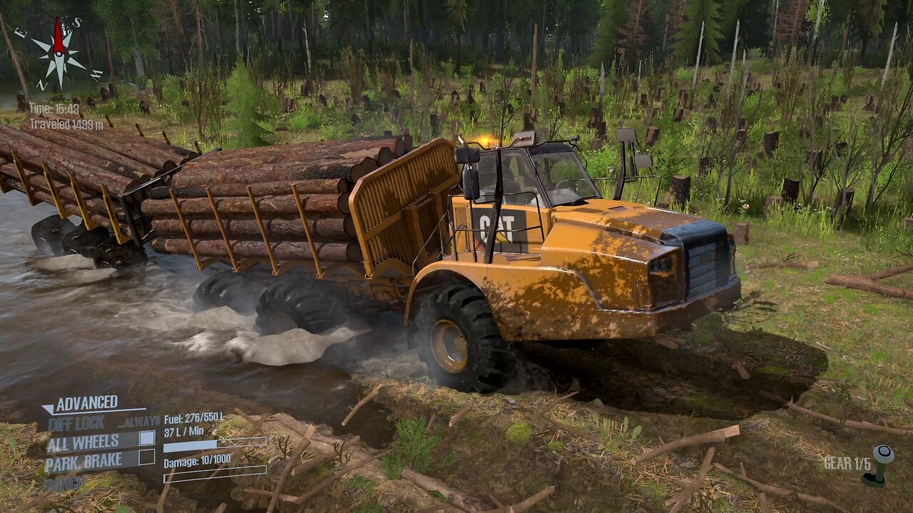 Mudrunner, Merging rivers, Caterpillar 745C