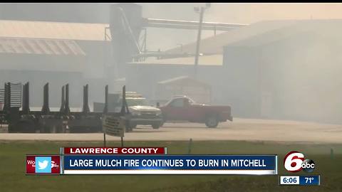 Large mulch fire burning in Lawrence County