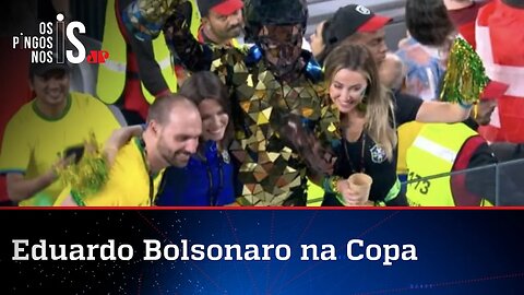 Eduardo Bolsonaro aparece em jogo da Copa e causa polêmica na internet
